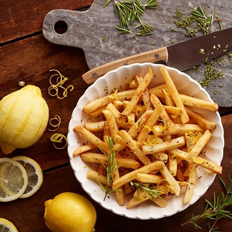 Frites au citron et au romarin